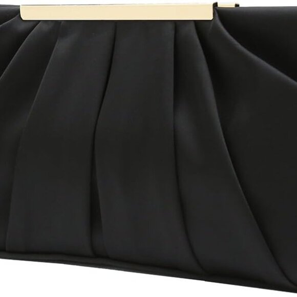 Clutch Evening Bag Elegant Pleated Satin Formal Handbag Simple Classy Purse for - Picture 1 of 7